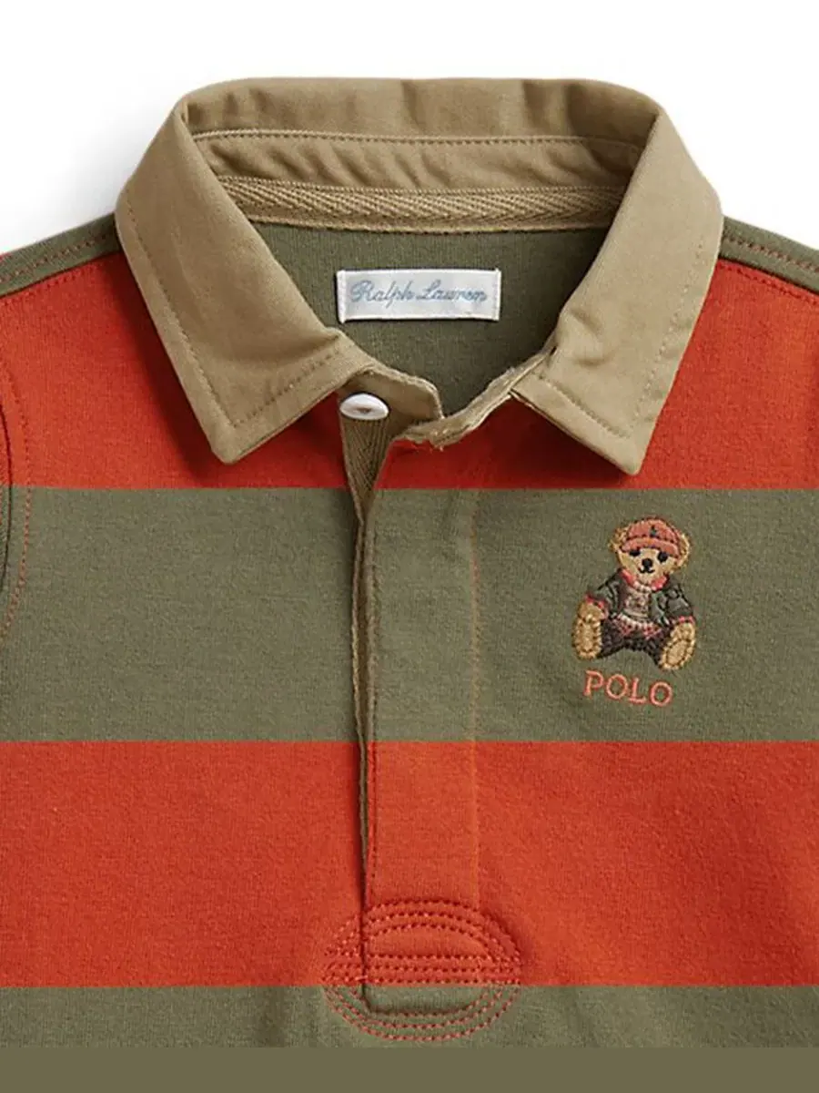 Детский комбинезон-регби Polo Bear Cotton Rugby Coverall Polo Ralph Lauren — изображение 3 из 4, оранжевый