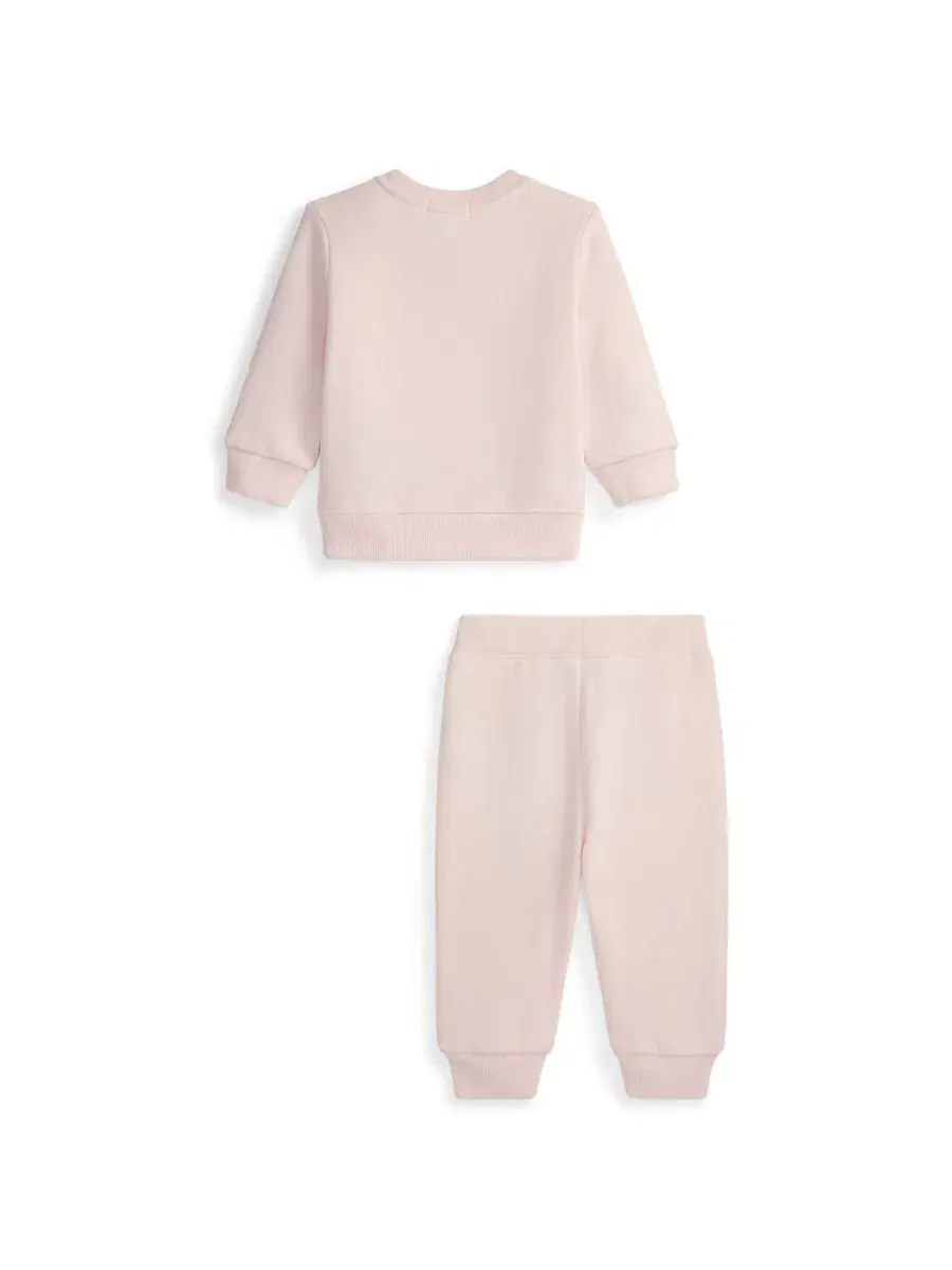 Комплект из свитшота и брюк с Поло Медведем Polo Ralph Lauren — изображение 2 из 3, розовый