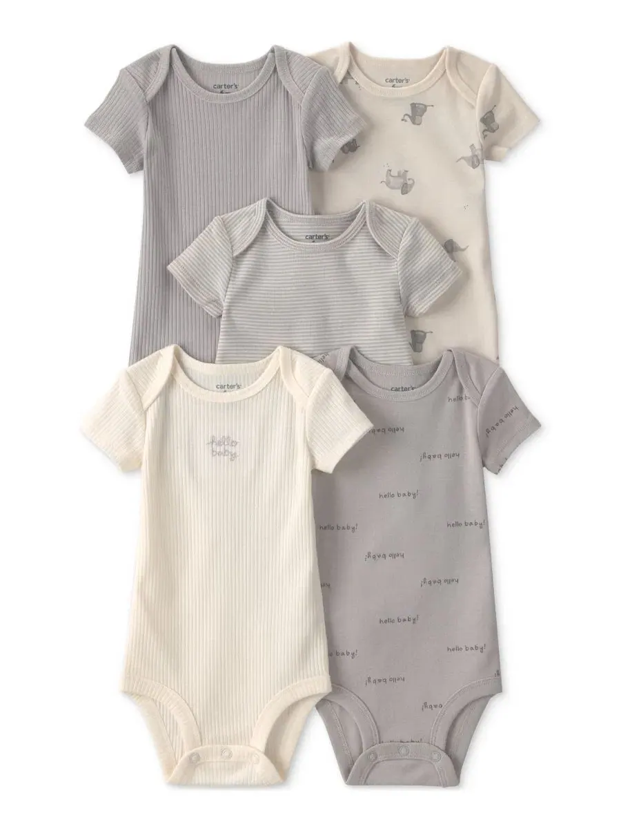 Комплект боди с коротким рукавом, с принтом слонов, Hello Baby Carter's