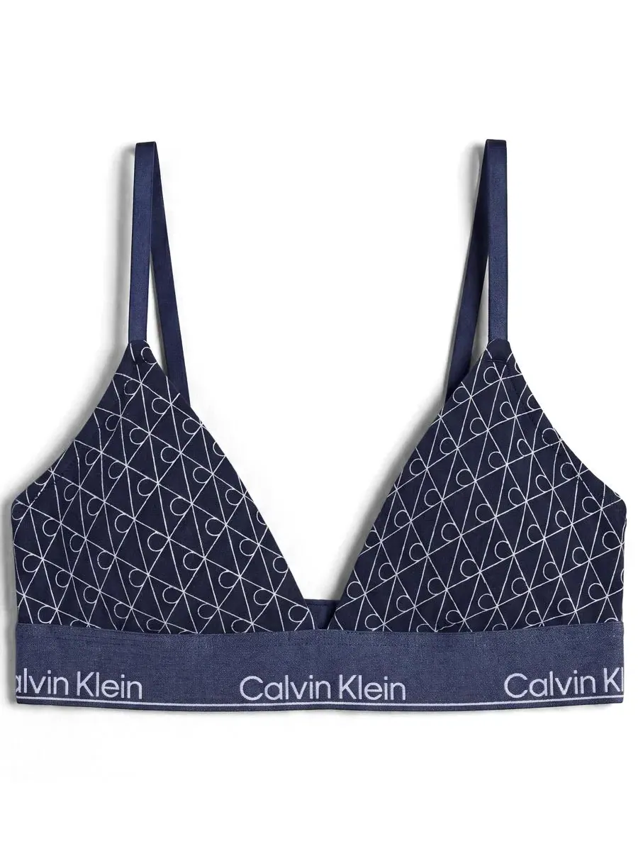 Бюстгальтер-треугольник с регулируемыми бретелями Calvin Klein — изображение 3 из 7, джинсовый синий синий