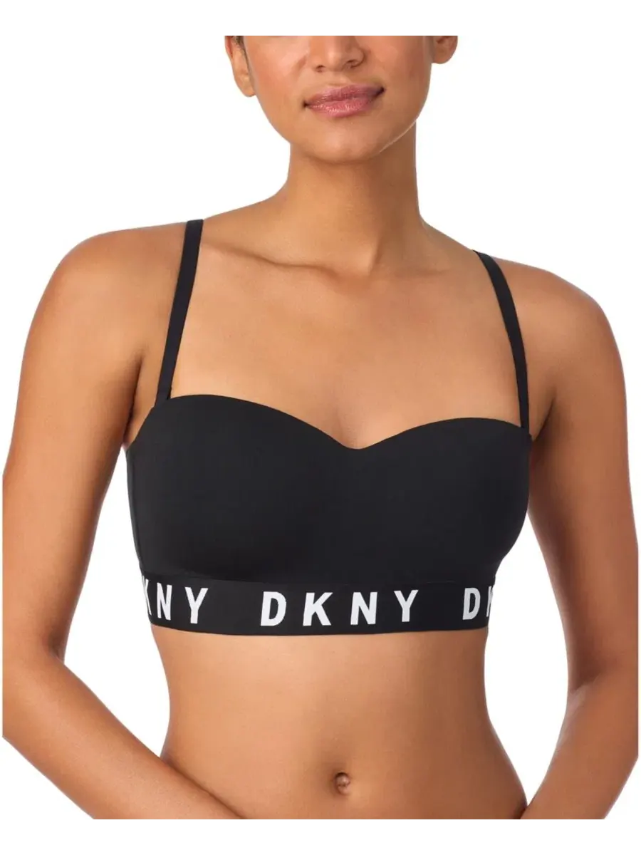 Бюстгальтер-бандо с формованными чашками, модель Cozy Boyfriend DKNY — изображение 1 из 6, черный