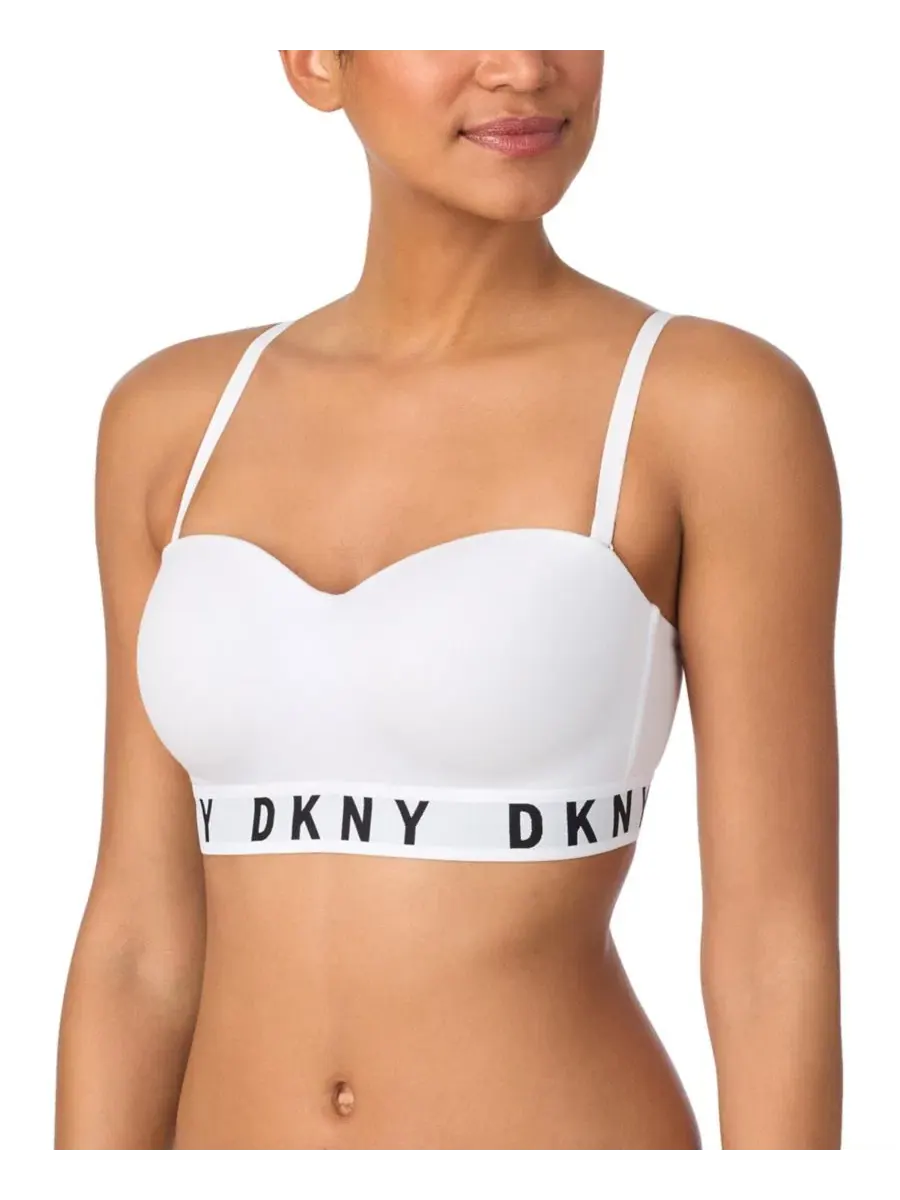 Бюстгальтер-бандо беспроводной с формованными чашками DKNY — изображение 2 из 5, белый
