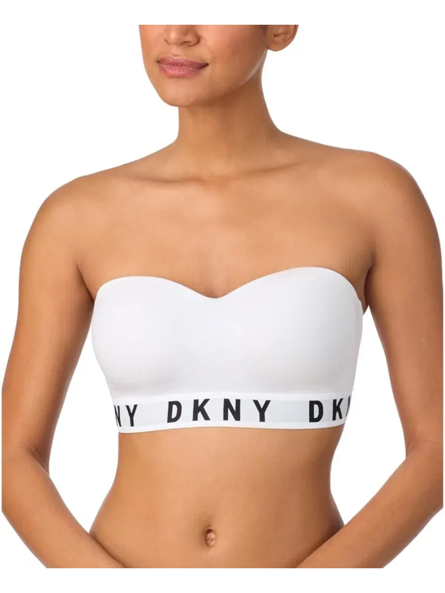 Бюстгальтер-бандо беспроводной с формованными чашками DKNY — изображение 3 из 5, белый