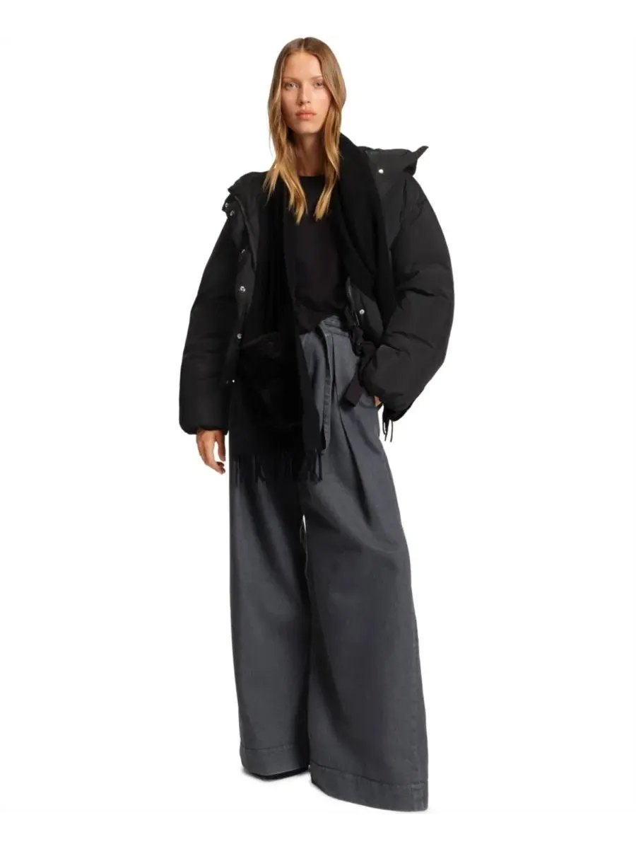 Куртка BOSS by Women's из жатой ткани, стандартного кроя Hugo Boss — изображение 4 из 6, черный