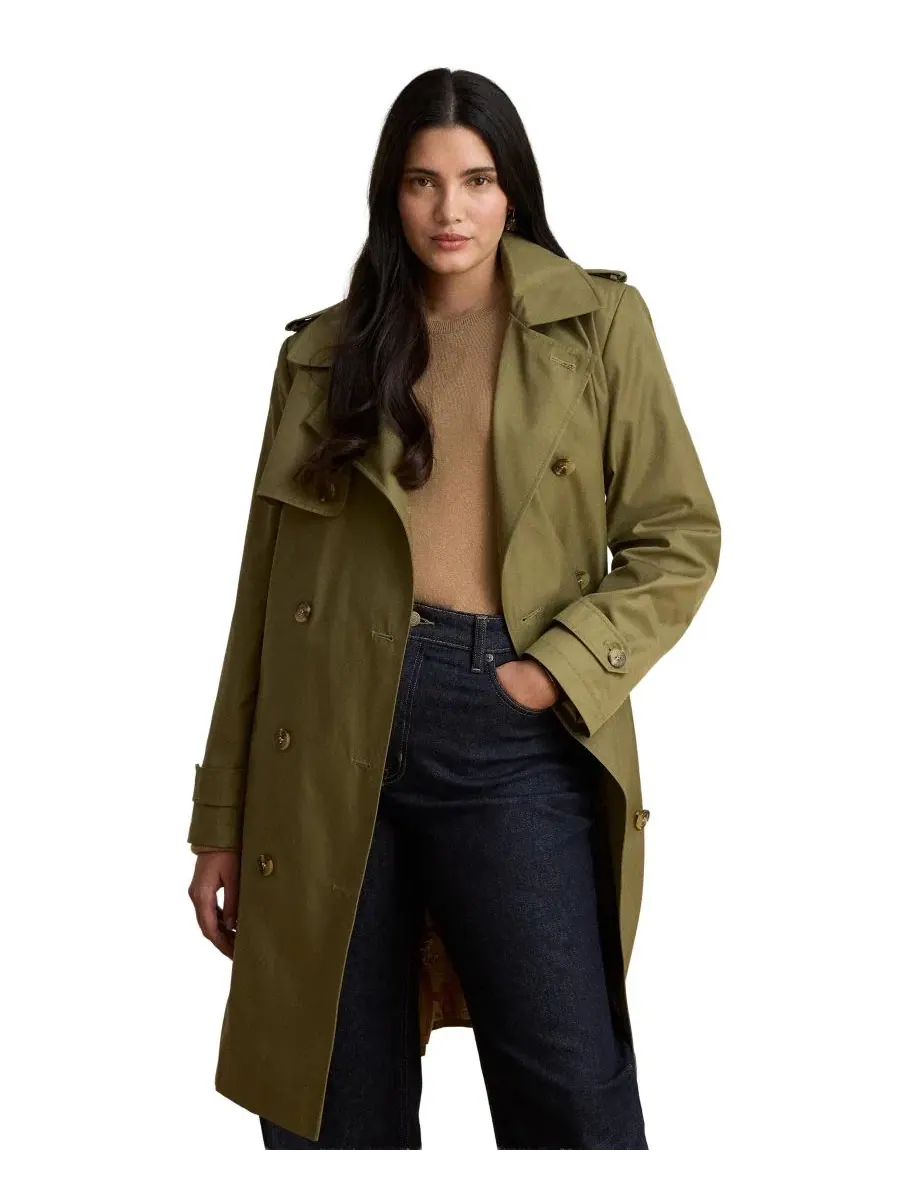 Пальто-тренч двубортное с поясом, модель Double Breasted Trench Coat Lauren Ralph Lauren