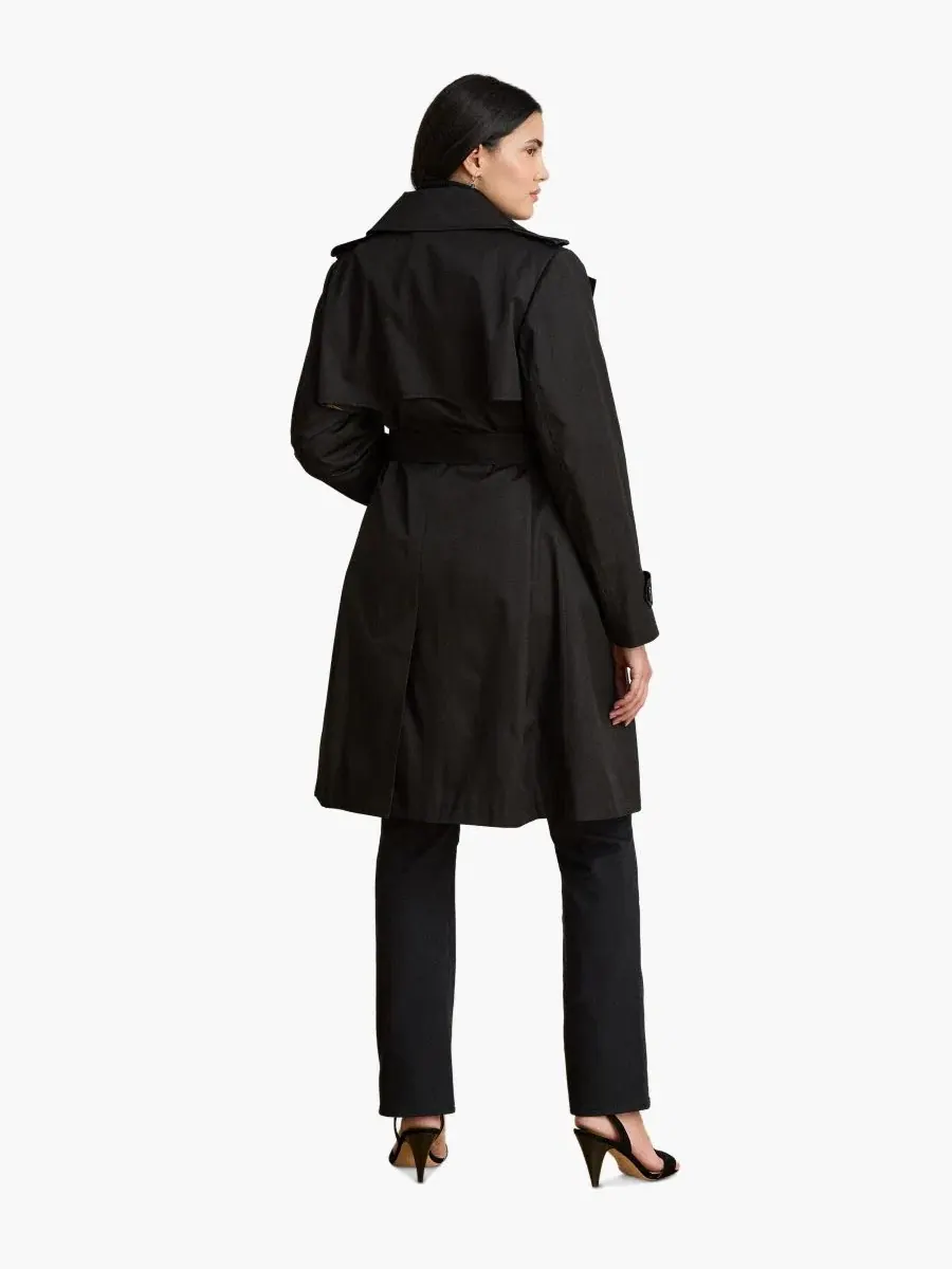 Пальто-тренч двубортное с поясом, модель Double Breasted Trench Coat Lauren Ralph Lauren — изображение 3 из 3, черный