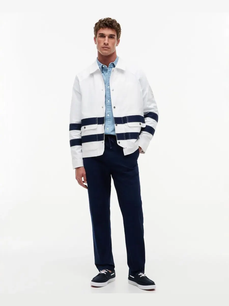 Повседневный жакет с морской полоской Tommy Hilfiger — изображение 2 из 5, белый/темно-синий