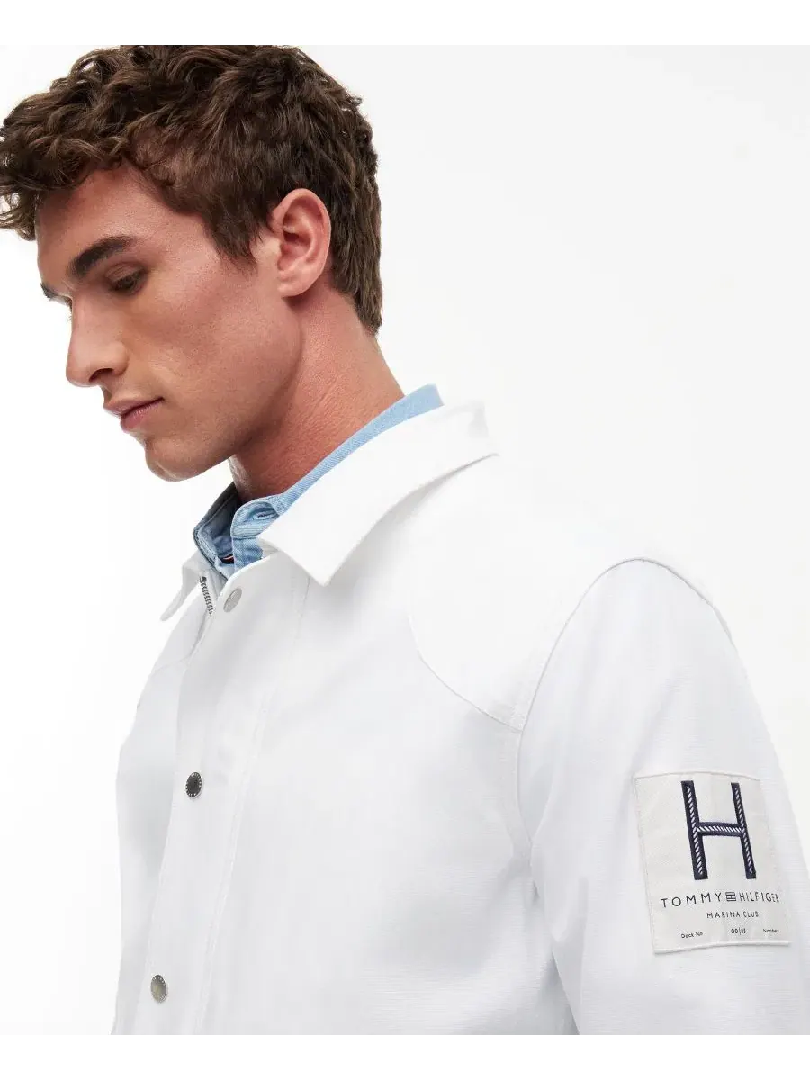 Повседневный жакет с морской полоской Tommy Hilfiger — изображение 3 из 5, белый/темно-синий