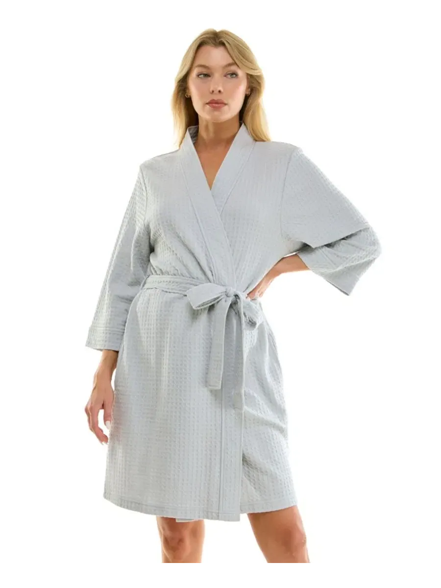 Женское вафельное кимоно-платок Jaclyn Intimates — изображение 4 из 7, синий