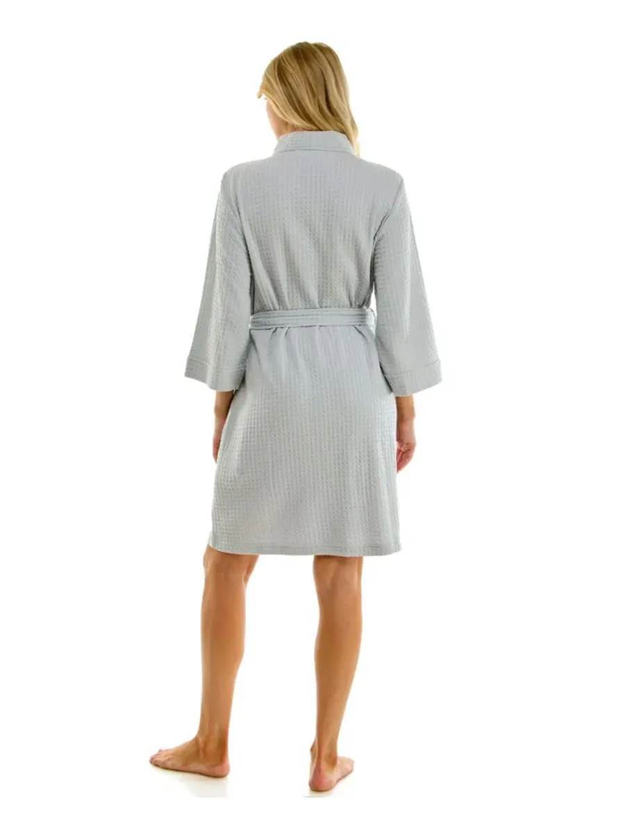 Женское вафельное кимоно-платок Jaclyn Intimates — изображение 7 из 7, синий