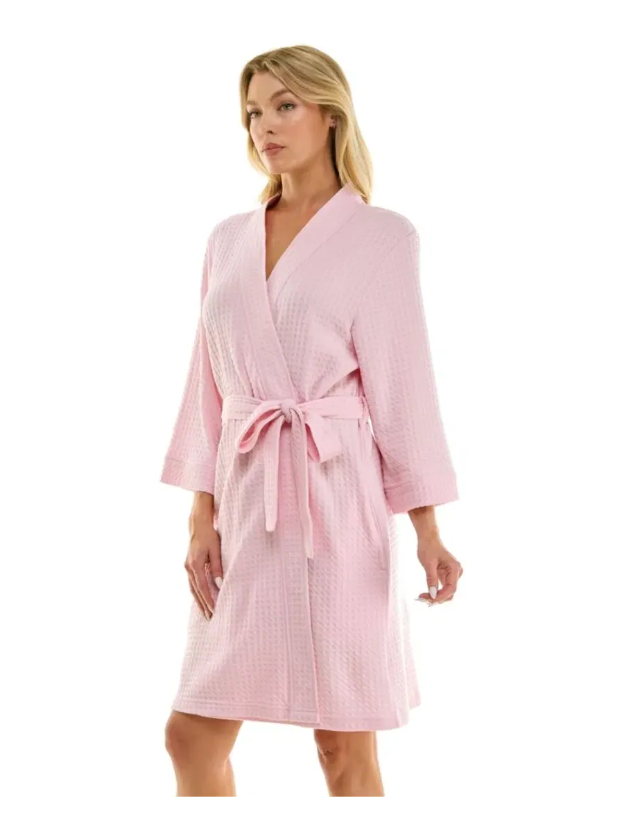 Женское вафельное кимоно-платок Jaclyn Intimates — изображение 3 из 8, розовый