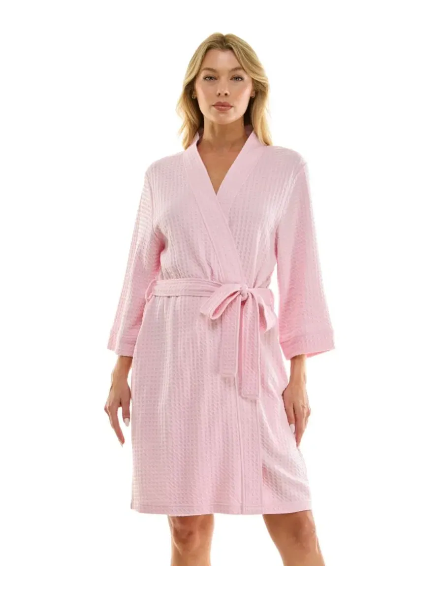 Женское вафельное кимоно-платок Jaclyn Intimates — изображение 6 из 8, розовый