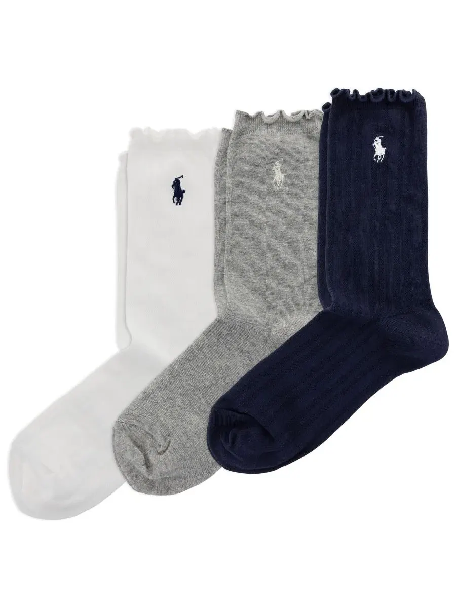 Комплект носков с ажурным узором и оборкой, 3 пары Polo Ralph Lauren