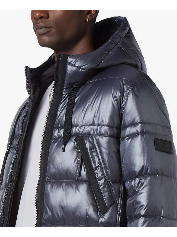 Мужская парка Barreto Super Wet Cire с отделкой из репсовой ткани Marc New York — изображение 4 из 4, серый