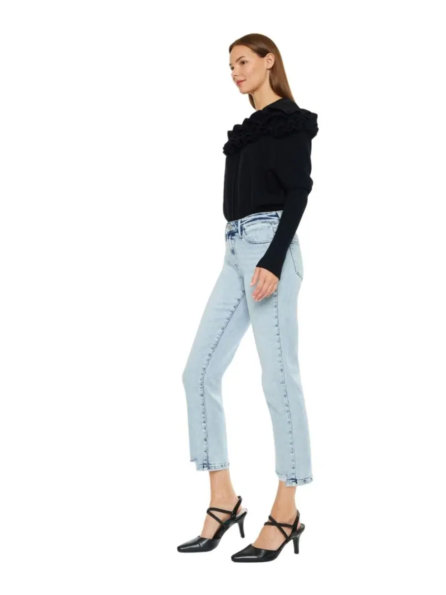Джинсы прямого кроя с заниженной талией Pam Mid Rise Crop Straight KanCan Essential — изображение 3 из 8, средняя отмывка