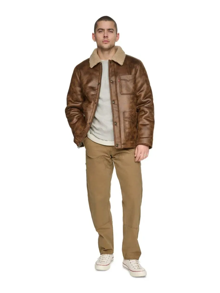 Куртка-ранчер из искусственного меха Classic-Fit Levi's — изображение 2 из 8, коричневый