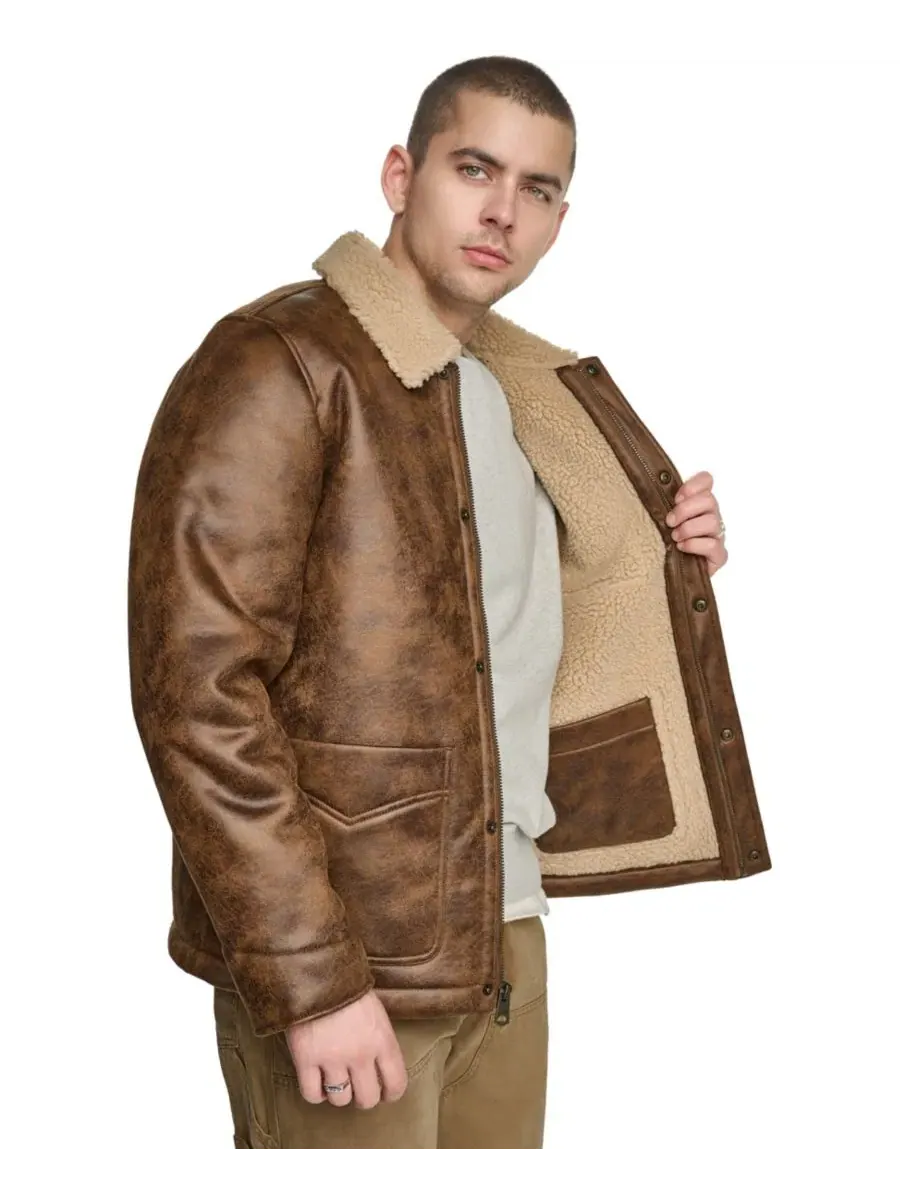 Куртка-ранчер из искусственного меха Classic-Fit Levi's — изображение 5 из 8, коричневый