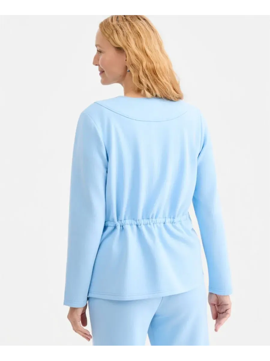 Женская куртка из флиса LuxLounge с лацканами Style & Co, Pretty Peri — изображение 4 из 4