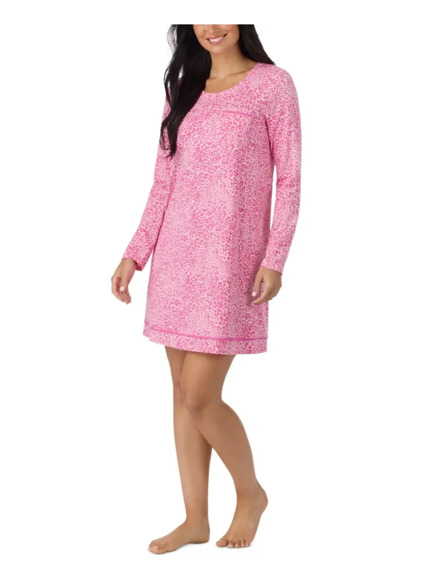Ночная рубашка с длинным рукавом и круглым вырезом, модель Sleep Shirt Cuddl Duds — изображение 2 из 4, розовый