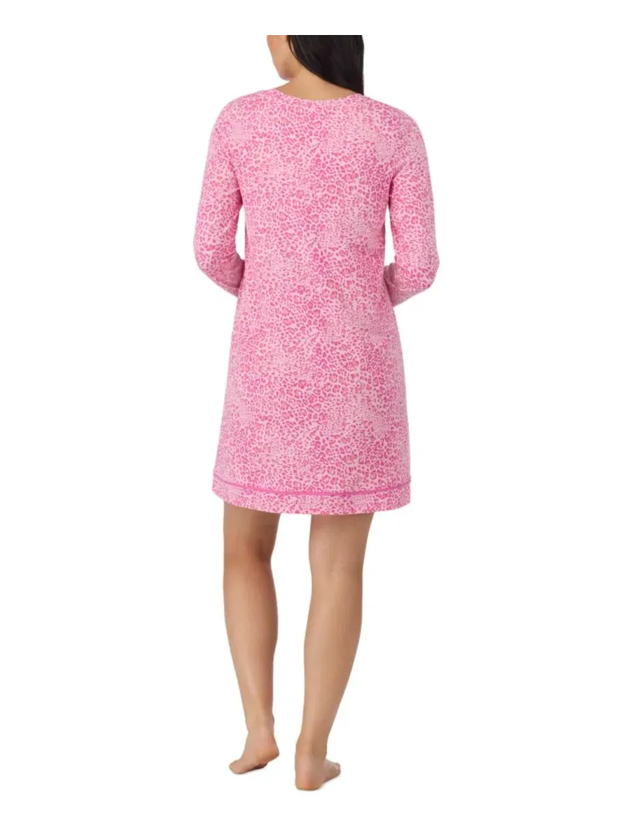 Ночная рубашка с длинным рукавом и круглым вырезом, модель Sleep Shirt Cuddl Duds — изображение 4 из 4, розовый