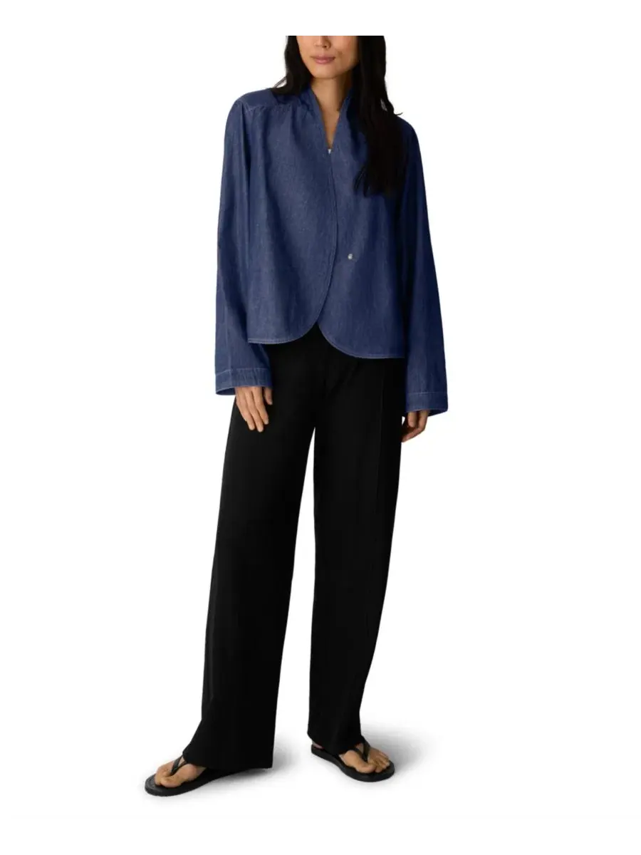 Джинсовая куртка Eileen Fisher — изображение 2 из 4, темный индиго
