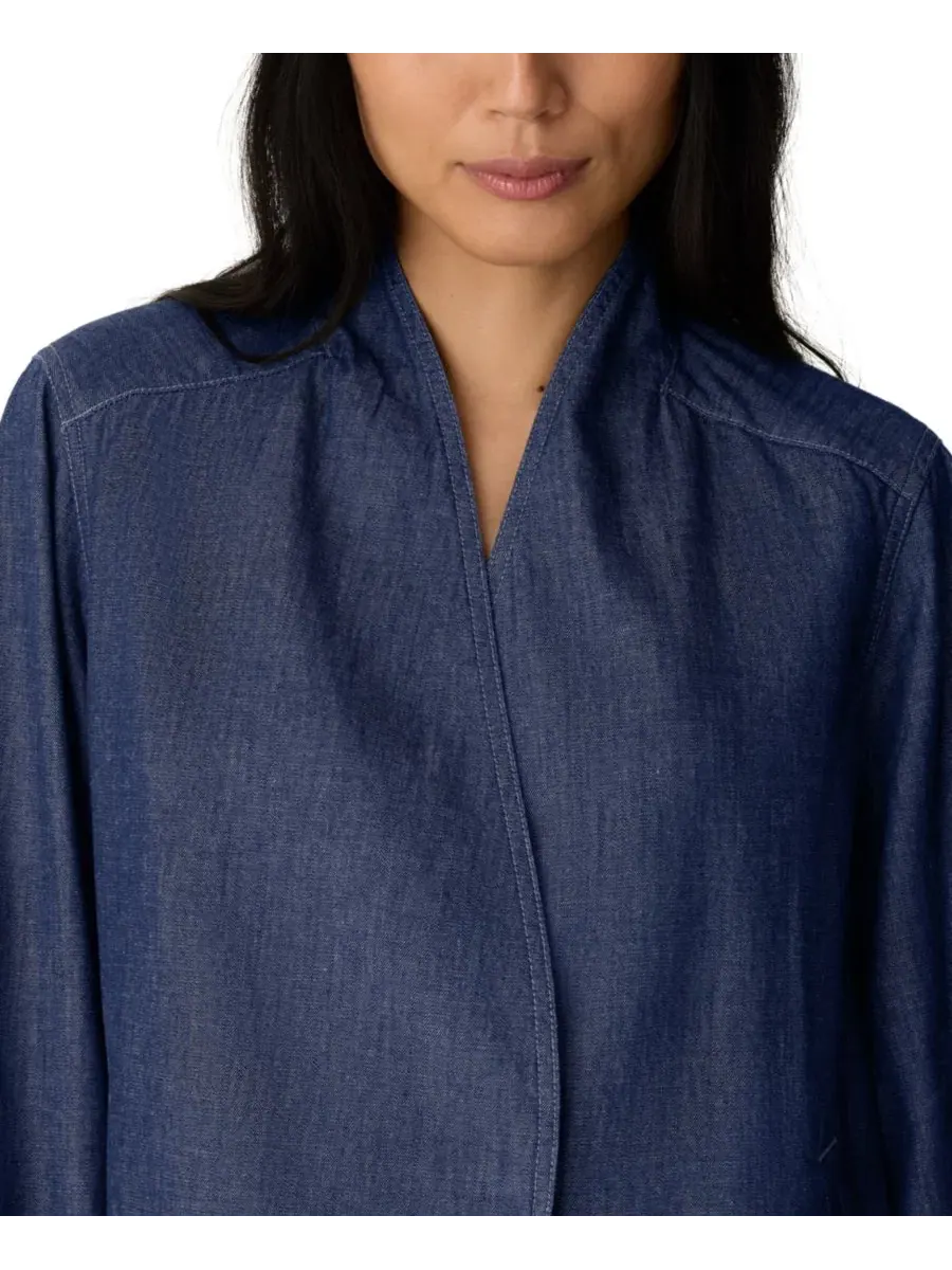 Джинсовая куртка Eileen Fisher — изображение 3 из 4, темный индиго