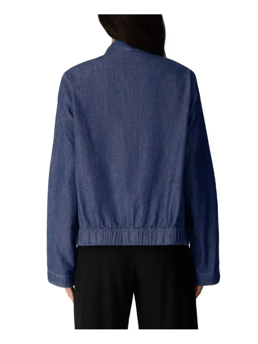 Джинсовая куртка Eileen Fisher — изображение 4 из 4, темный индиго