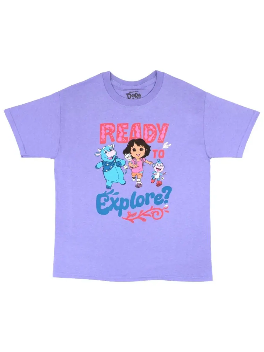 Комплект футболок с принтом Dora the Explorer Dora the Explorer — изображение 3 из 3, белый/фиолетовый