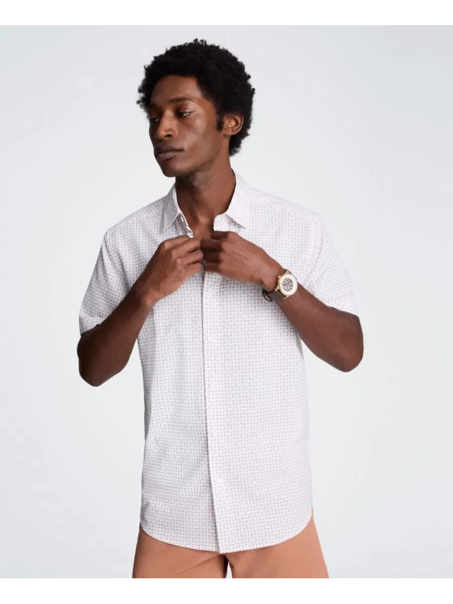 Классическая рубашка с коротким рукавом и принтом Kenneth Cole