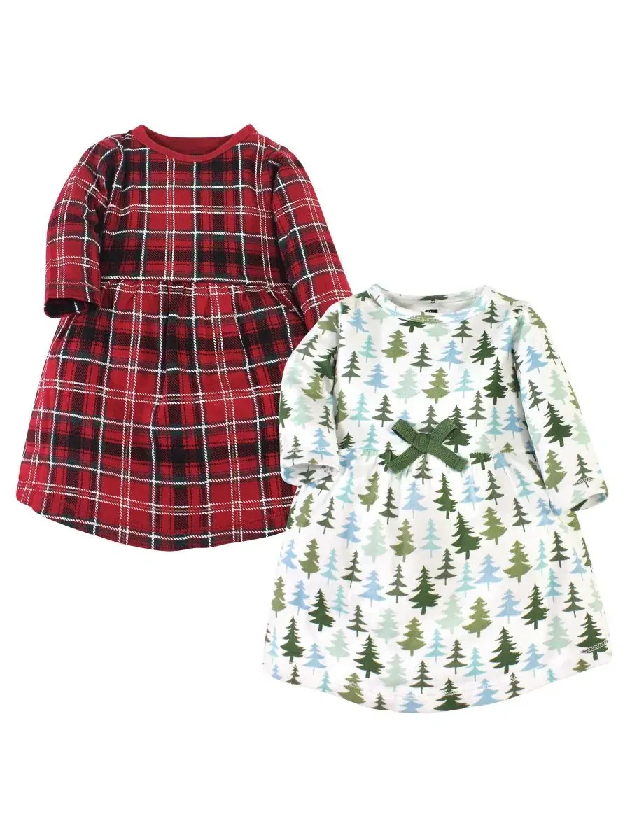 Комплект платьев с длинным рукавом Evergreen trees Hudson Baby — изображение 1 из 3, темно-зеленый