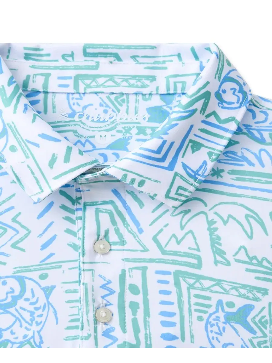 Мужская поло с коротким рукавом, regular fit, Pyramid Pool Chubbies — изображение 2 из 3, светлый синий