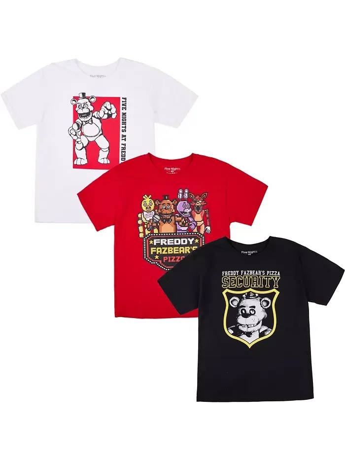 Футболки Big Boys Bioworld Youth 3pk-Large Five Nights At Freddy'S — мульти
