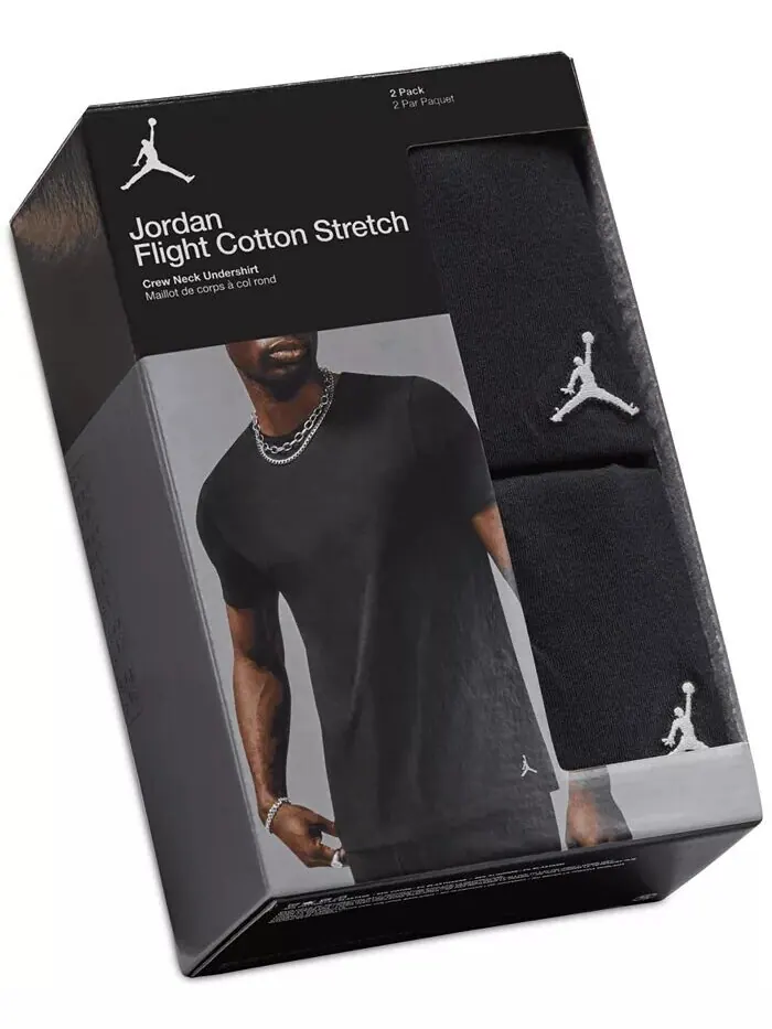 Комплект из 2 мужских футболок Flight Base из эластичного хлопка с круглым вырезом Jordan — изображение 6 из 6, черный