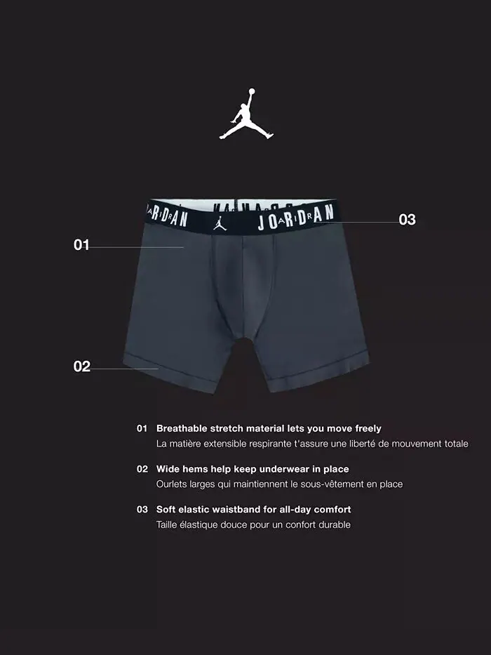 Комплект из 2 мужских боксеров-боксеров с принтом MJ Essentials Poly Dri-FIT Jordan — изображение 11 из 11, голубой