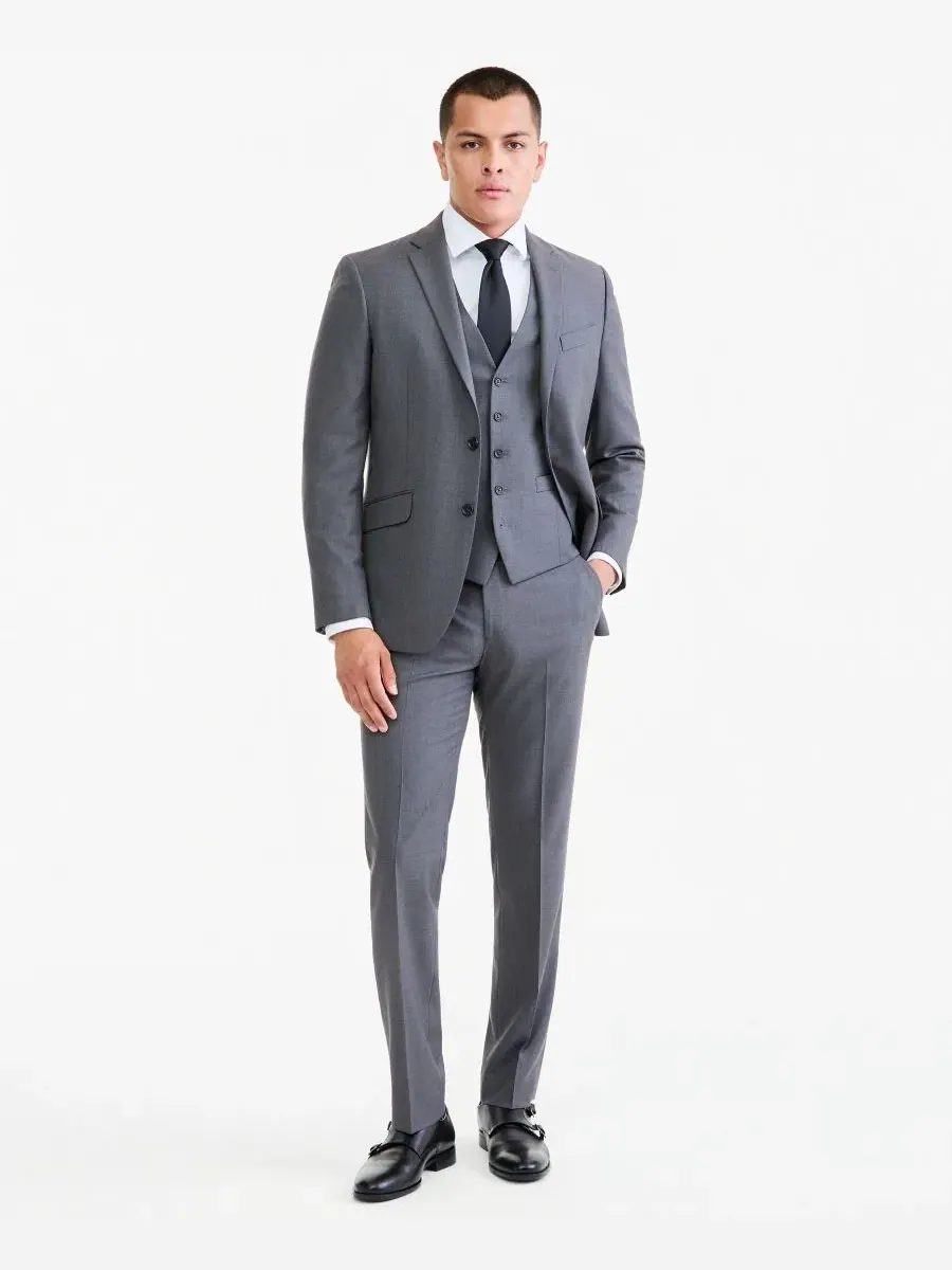 Костюм-тройка slim fit Techni-Cole Kenneth Cole Reaction — изображение 2 из 9, серый
