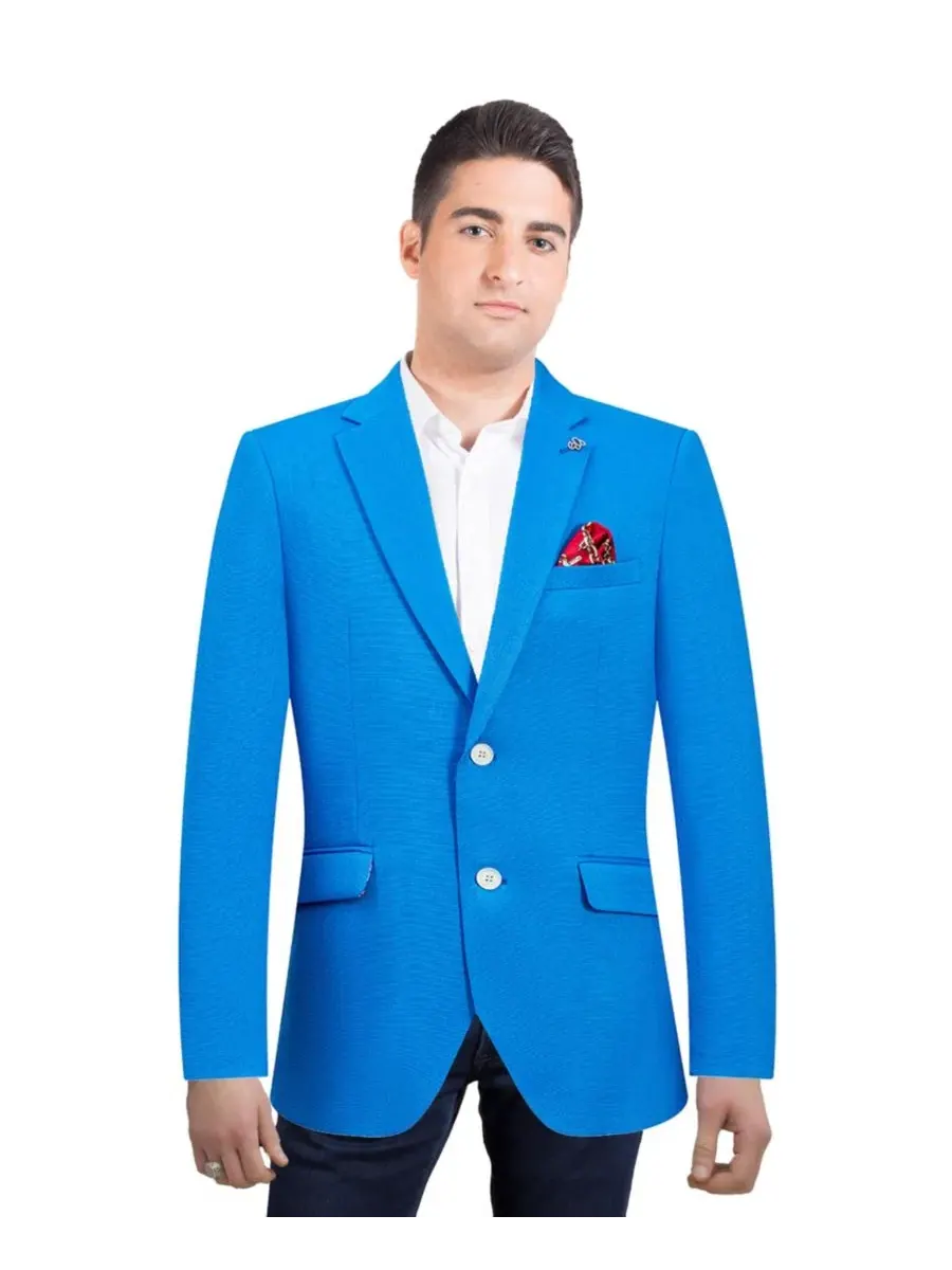 Мужской пиджак slim fit с однотонным дизайном Elie Balleh