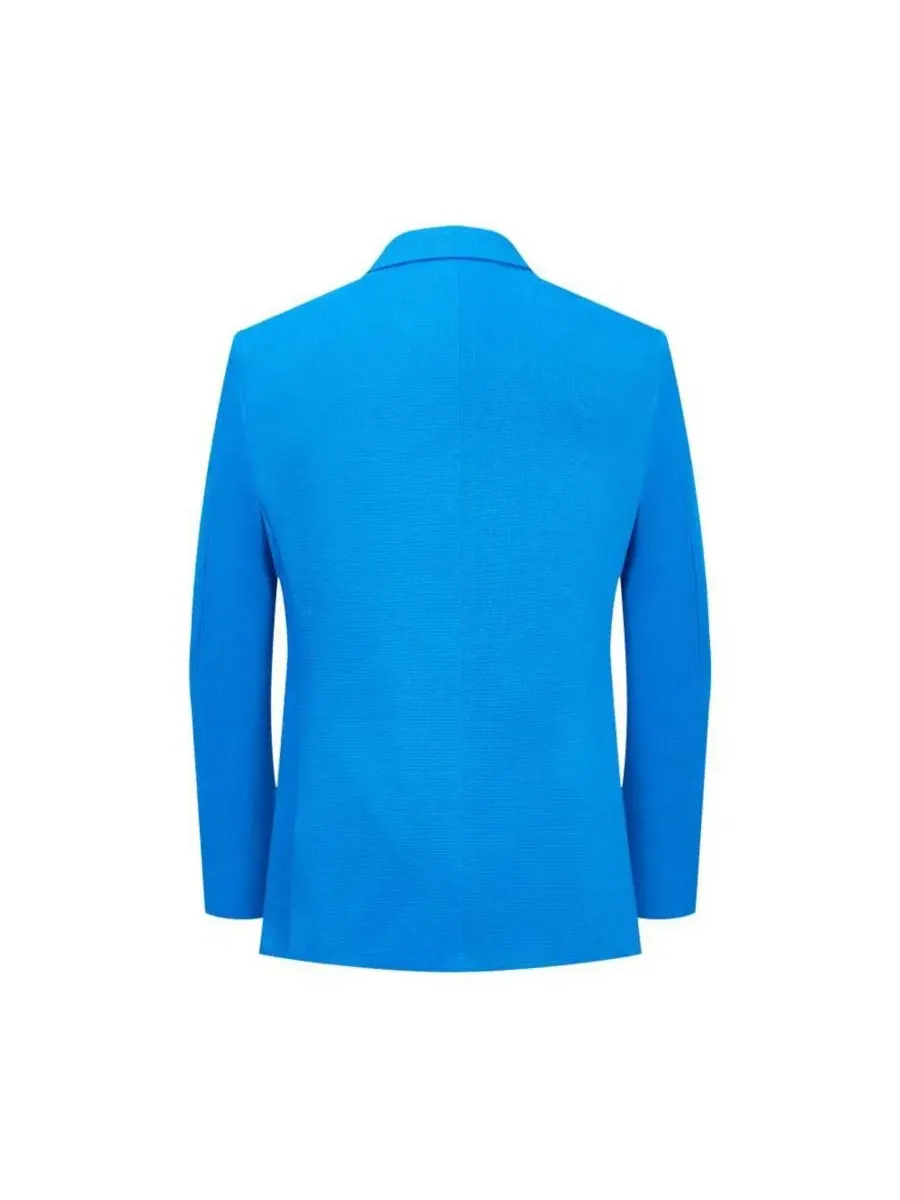Мужской пиджак slim fit с однотонным дизайном Elie Balleh — изображение 4 из 5, королевский
