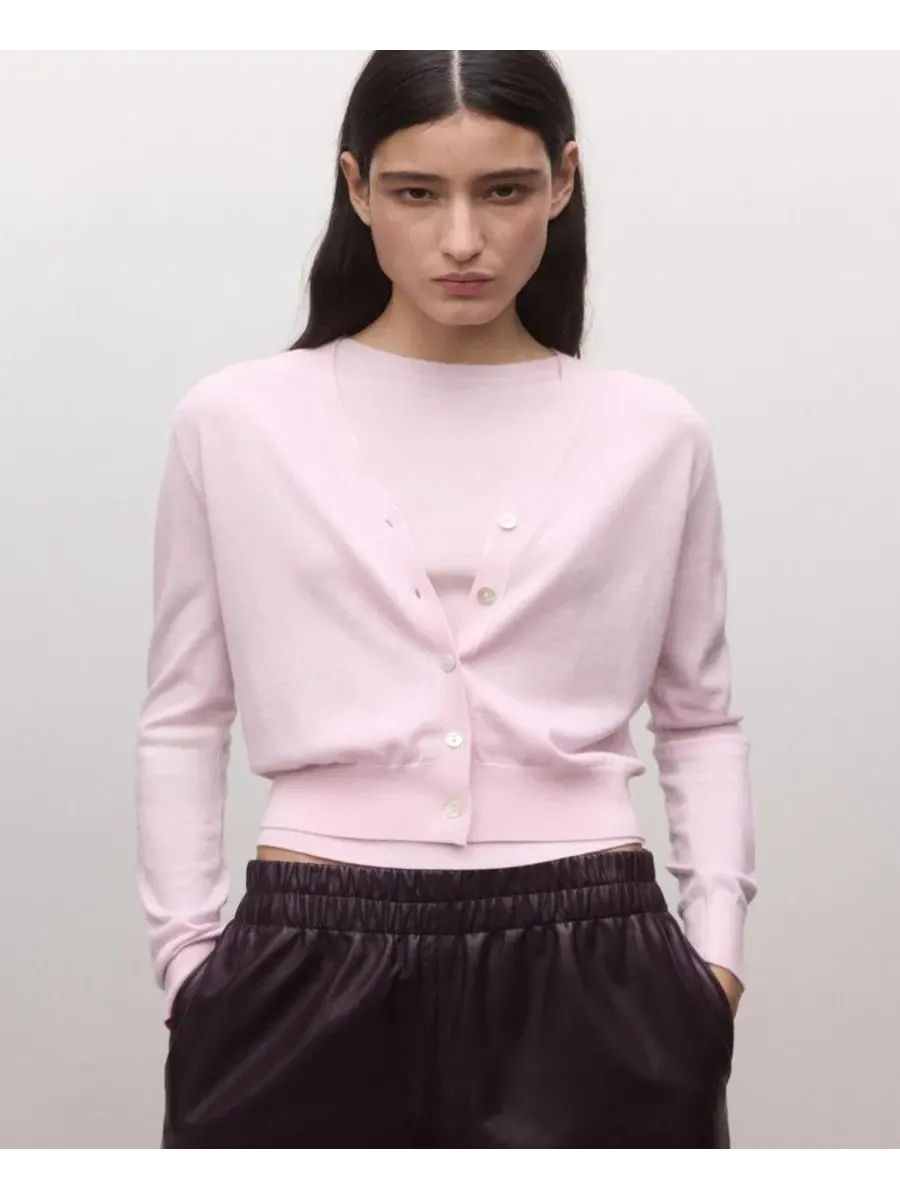 Кардиган женский из шерсти, V-образный вырез, Selection MANGO