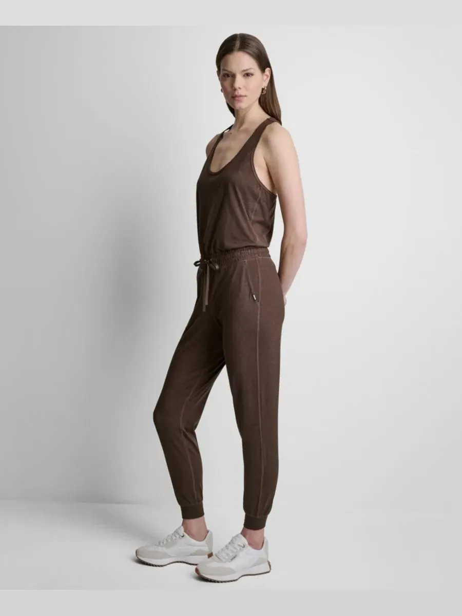 Комбинезон без рукавов с принтом Espresso Spacedye DKNY Sport — изображение 3 из 4, бежевый