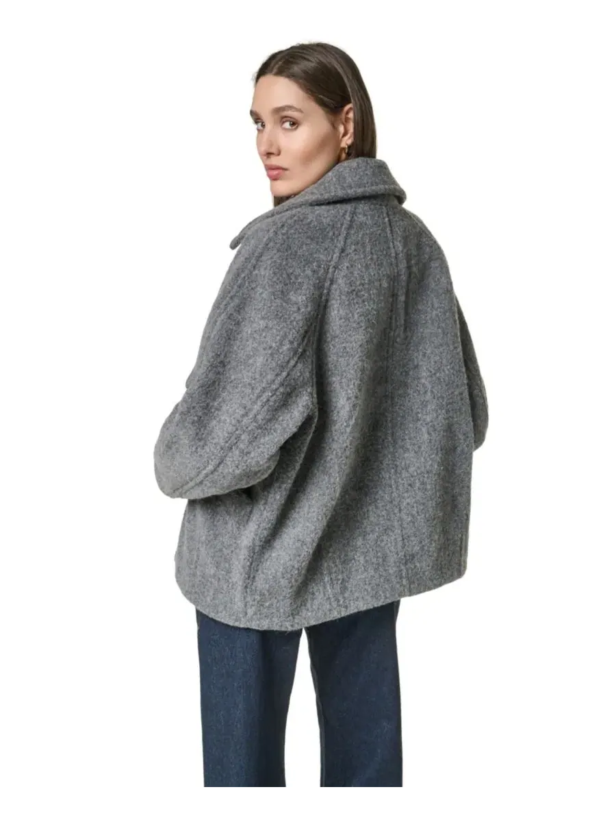 Женский жакет-трапеция с отложным воротником Levi's — изображение 4 из 6, серый