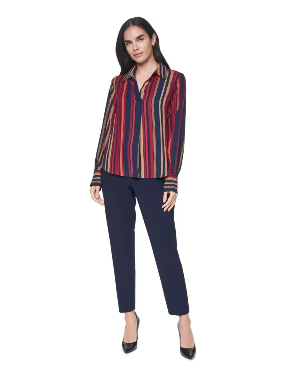 Блуза-поло с V-образным вырезом и длинным рукавом Tommy Hilfiger — изображение 2 из 6, мульти