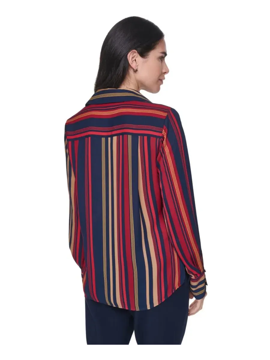 Блуза-поло с V-образным вырезом и длинным рукавом Tommy Hilfiger — изображение 6 из 6, мульти