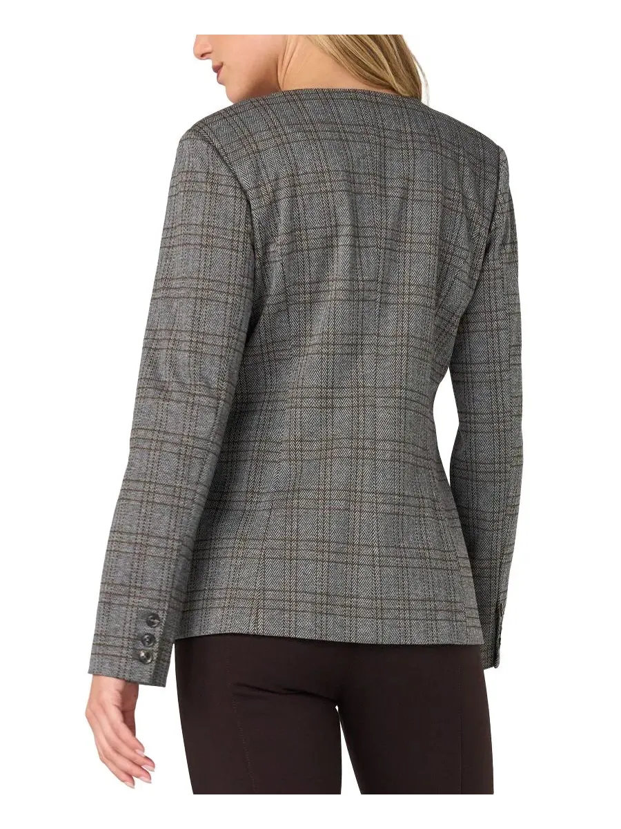 Женская куртка-филд из твида с принтом Herringbone Plaid Liverpool Los Angeles — изображение 4 из 4, черный мульти