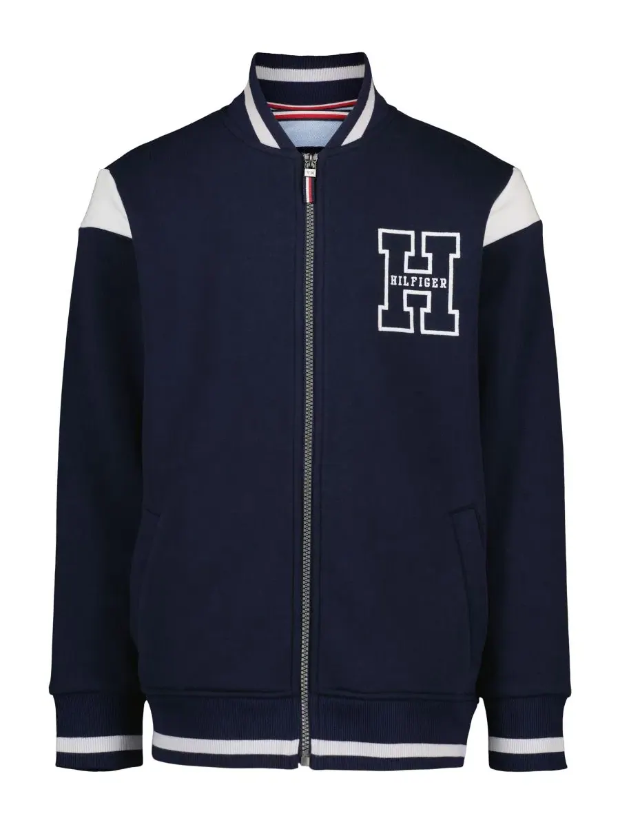 Куртка-бомбер из флиса с принтом Collegiate Tommy Hilfiger — изображение 2 из 8, темно-синий