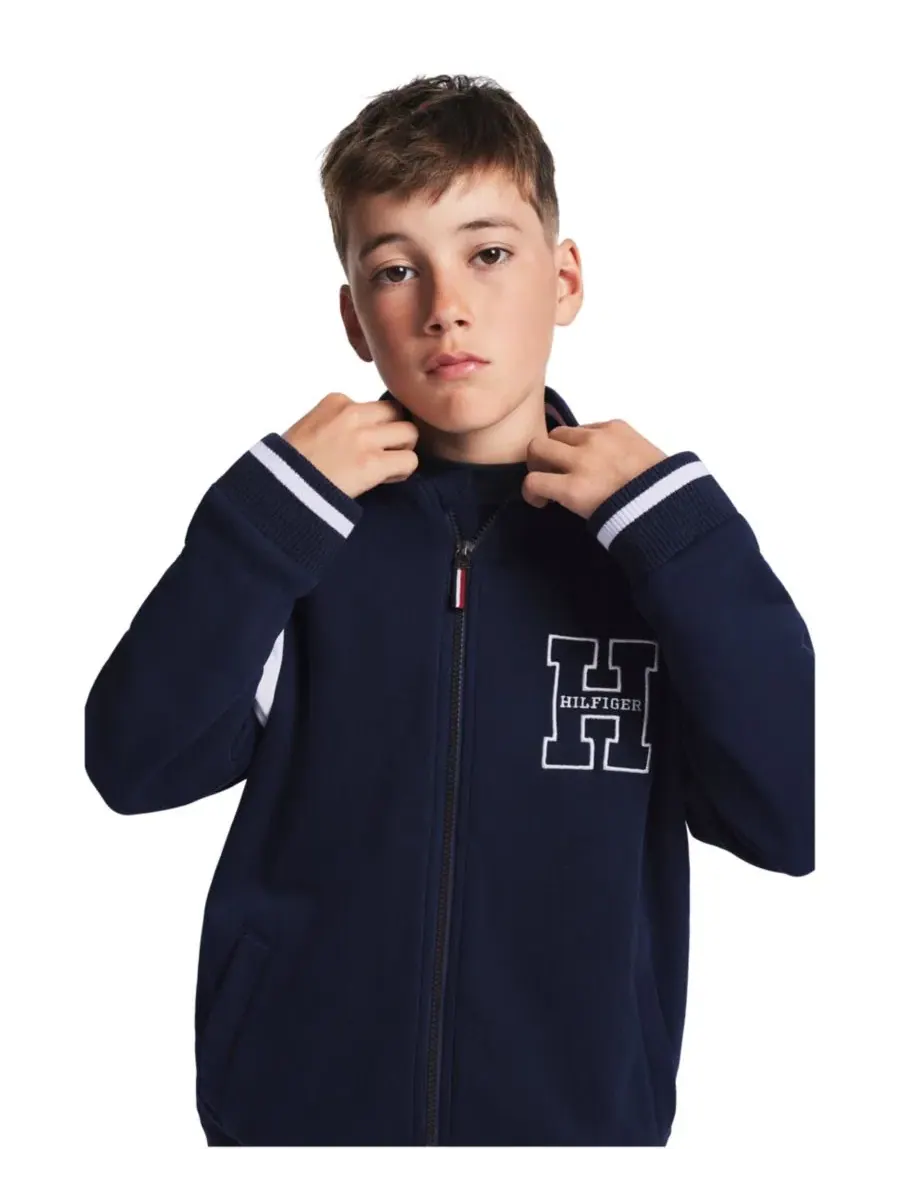 Куртка-бомбер из флиса с принтом Collegiate Tommy Hilfiger — изображение 3 из 8, темно-синий