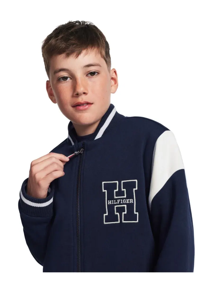 Куртка-бомбер из флиса с принтом Collegiate Tommy Hilfiger — изображение 4 из 8, темно-синий