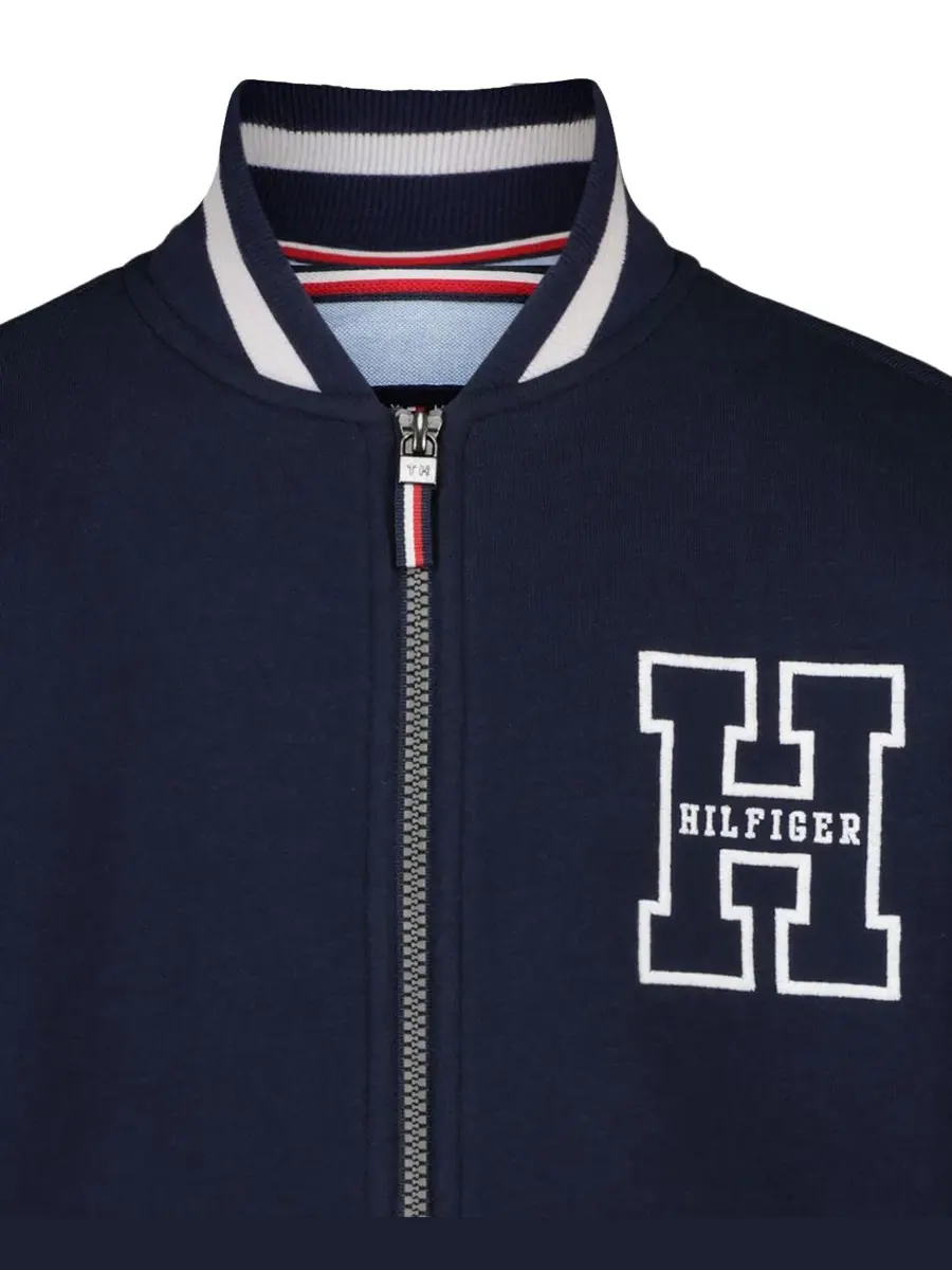 Куртка-бомбер из флиса с принтом Collegiate Tommy Hilfiger — изображение 7 из 8, темно-синий