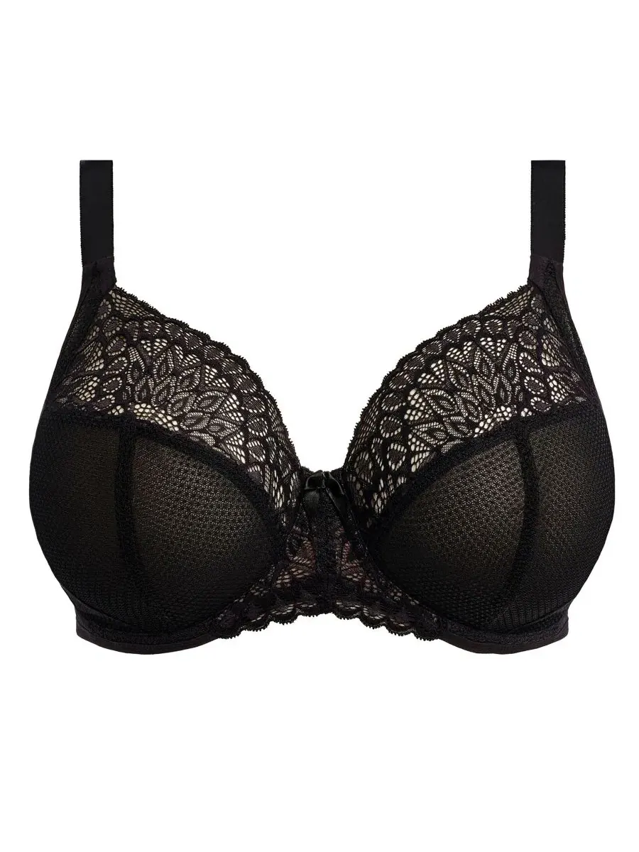 Бюстгальтер-пуш-ап с глубоким вырезом Tiernie Plus Size Plunge Bra Elomi — изображение 4 из 5, черный
