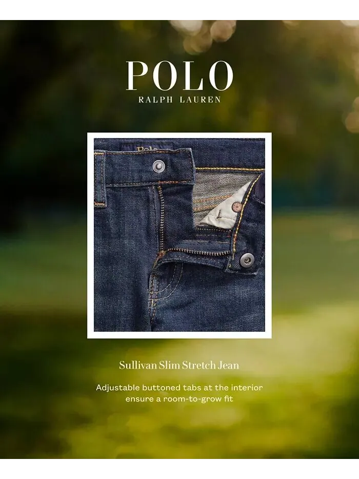 Узкие эластичные джинсы Sullivan для малышей и маленьких мальчиков Polo Ralph Lauren — изображение 9 из 11, черный