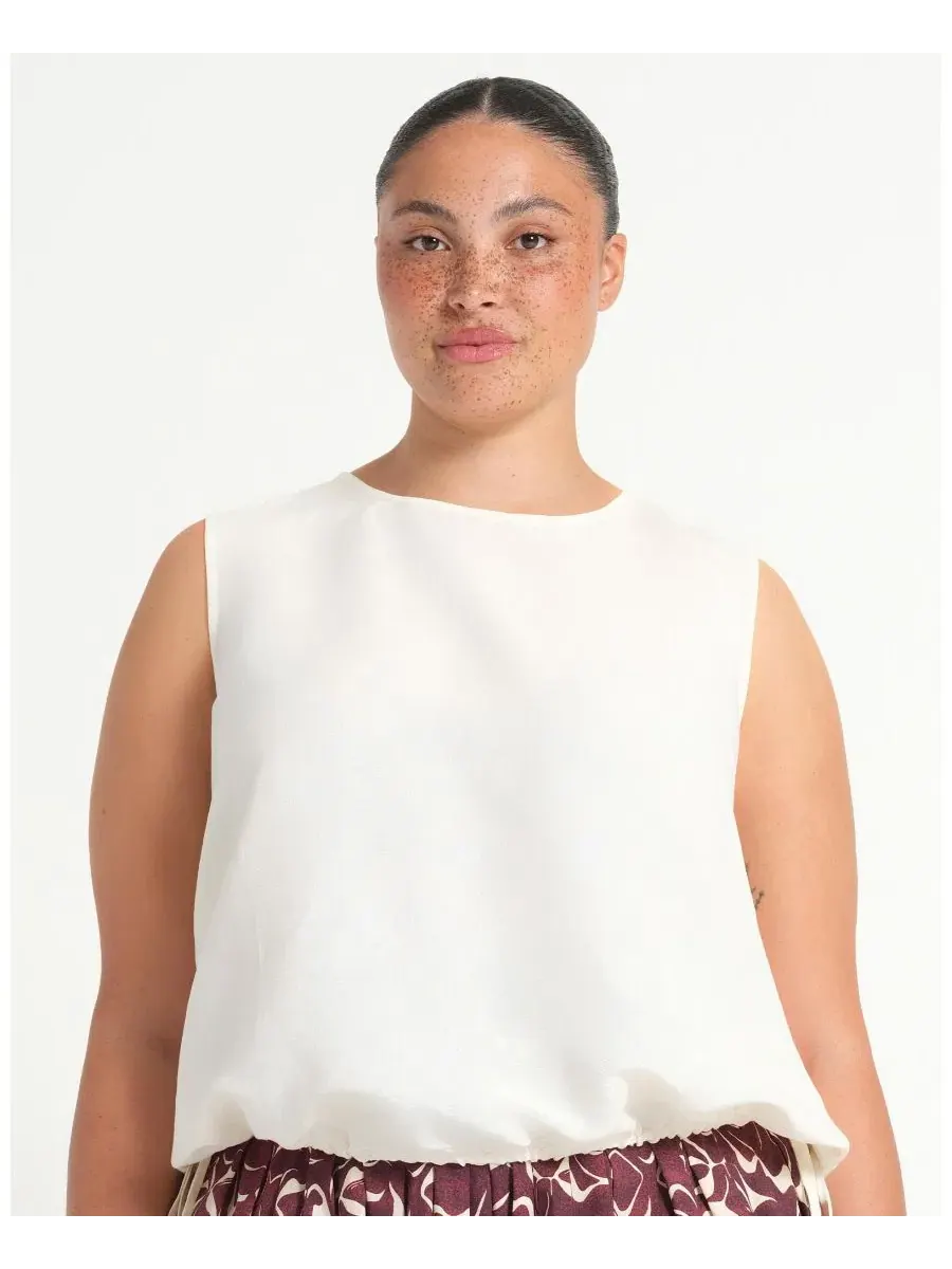 Топ без рукавов с завязками Ainsley Tie-Hem Relaxed Tank Top ESTELLE
